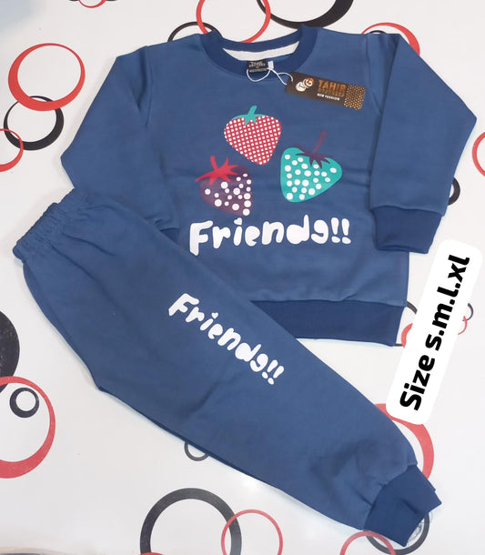 Trendy Strawberry Fleece Tracksuit for Cozy Comfort