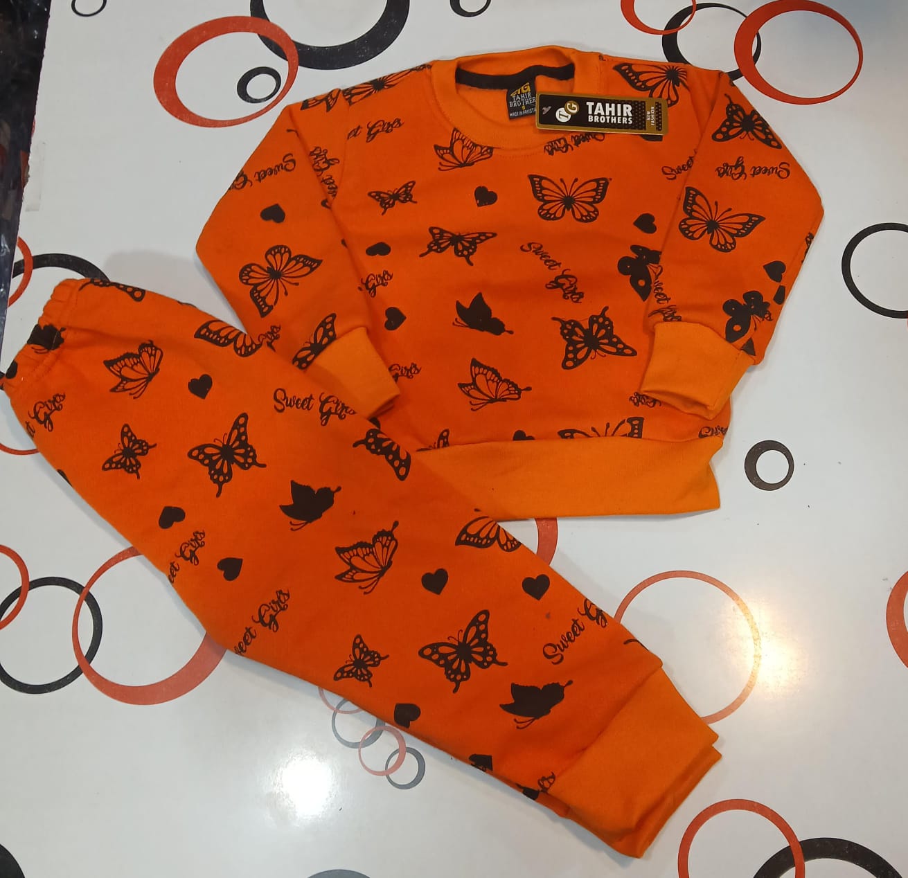 Cozy Kids Fleece Tracksuit with Butterfly Print