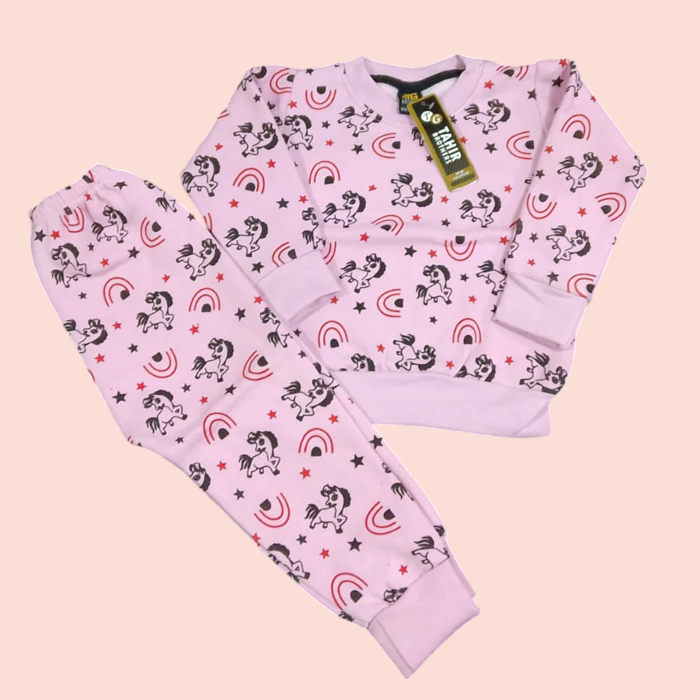 Cozy & Cute Fleece Tracksuit with Unicorn Print"