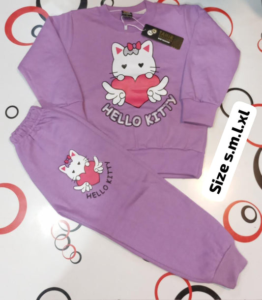 Cozy Kids' Fleece Tracksuit - Hello Kitty Design